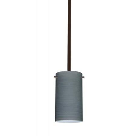 Besa Lighting Besa Stem Stilo 7 Pendant Bronze Titan 1x40W B10 Med 1TT-4404TN-MED-BR